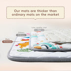 Baby Play Mat - Thicken 50x50 Inch Soft Foam Crawling Mat for Playpen & Floor, Non-Slip Waterproof Playmats for Infants & Toddlers, Portable Foldable & Machine Washable, Dinosaur & Letters