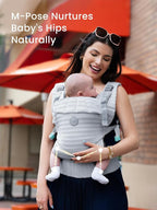 GROWNSY Baby Carrier Newborn to Toddler, Breathable Mesh Carrier(7-44lbs) with One-Click Sliding Clasp, Head Support, Ergonomic Design and Hands-Free Comfort, Silver Gray
