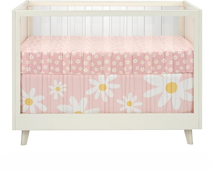 Lambs & Ivy Daisy Dreams Breathable 100% Cotton Baby Fitted Crib/Toddler Sheet