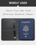 ALLIVE Passport Holder for Travel, Genuine Leather Passport Holder Women Men,Passport Cover Wallet,Travel Must Haves Airport Essentials Travel Gifts Black