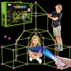 Glow In The Dark Fort Building Kit for Kids,STEM Construction Toys, Educational Gift for 3 4 5 6 7 8 9 10 11 12 Years Old Boys and Girls,Ultimate Creative Set for Indoor & Outdoors Activity,200 Pcs
