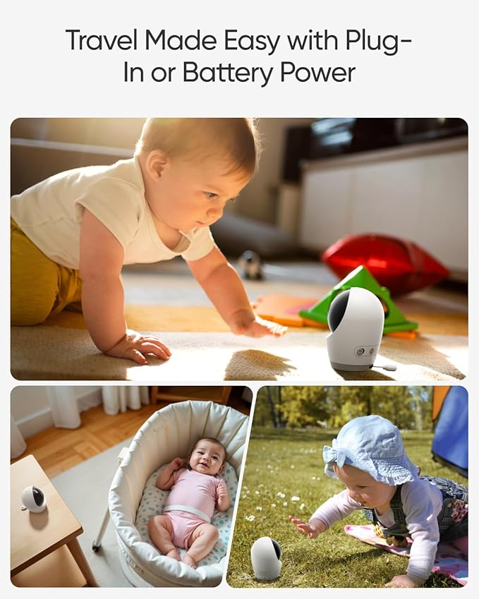 eufy Security Baby Monitor E21 with 4K UHD Camera, 5'' 720p Display, 8X Zoom, Hybrid Wi-Fi and No Wi-Fi Connection, 24/7 Recording in app, Pan-Tilt, Portable Camera with Built-in Battery, ANR