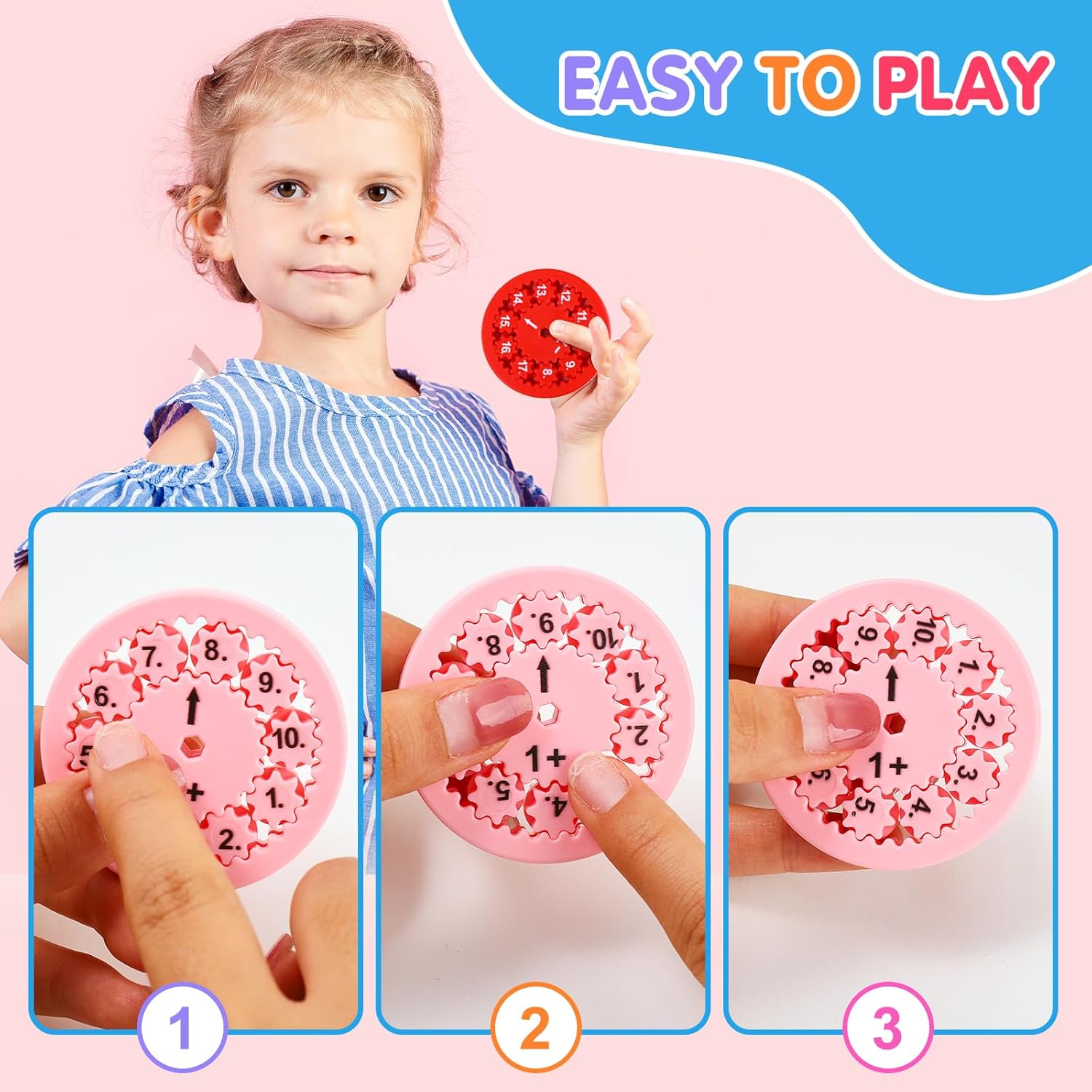 Math Fidget Spinner, Educational Math Fact Fidget Spinners, Learning Add Subtract Multiplication Division Fidget Spinner Toy for Kids, Perfect Treasure Box Toys for Classroom Prize Students (18pcs)