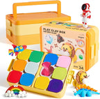 Air Dry Clay for Kids, 24 Colors Modeling Clay Kit with Storage Box & Sculpting Tools, Magic Molding Clay for Boys & Girls Crafts Gift, Age 6-12 Year Olds