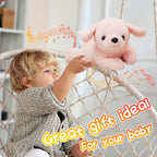 Glow Guards 15'' Pink Light up Musical Puppy Dog Stuffed Animal Soft Plush LED Night Lights Glow Bedtime Pal Birthday Children's Day Gifts for Toddler Kids