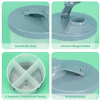 Accmor Baby Formula Dispenser On The Go, Non-Spill Rotating Four-Compartment Formula Container to Go, Milk Powder Kids Snack Container for Infant Toddler Travel Outdoor, Blue, 2 Pack