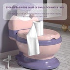 Potty Training Toilet, Realistic Potty Training Seat, Toddler Potty Chair with Soft Seat, Removable Potty Pot, Toilet Tissue Dispenser and Splash Guard, Non-Slip for Toddler& Baby& Kids