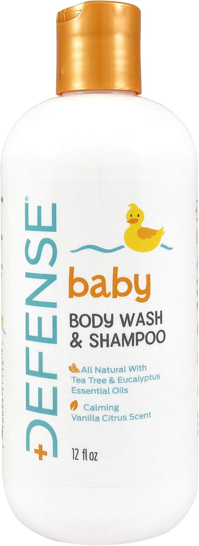 Defense Soap Baby Shampoo and Body Wash with Tea Tree Oil, Coconut Oil, Eucalyptus, Olive Oil & Aloe, 12 Fl Oz