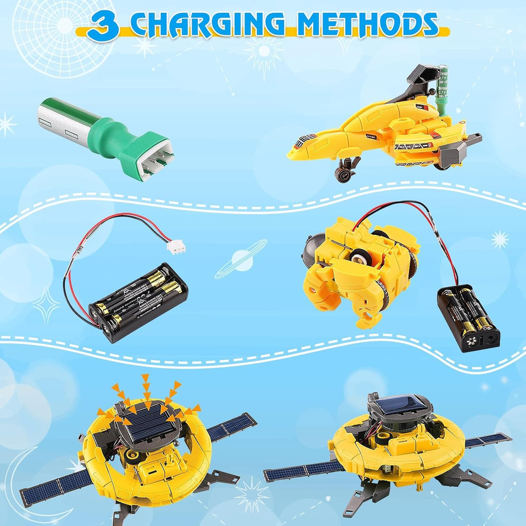 STEM Projects for Kids Ages 8-12 Solar Robot Kit 6-in-1 Space Toys for 10-Year-Old Boy Girl Gift Toys Science Kits Christmas Birthday Gifts for 8 9 10 11 12 Year Old, Yellow