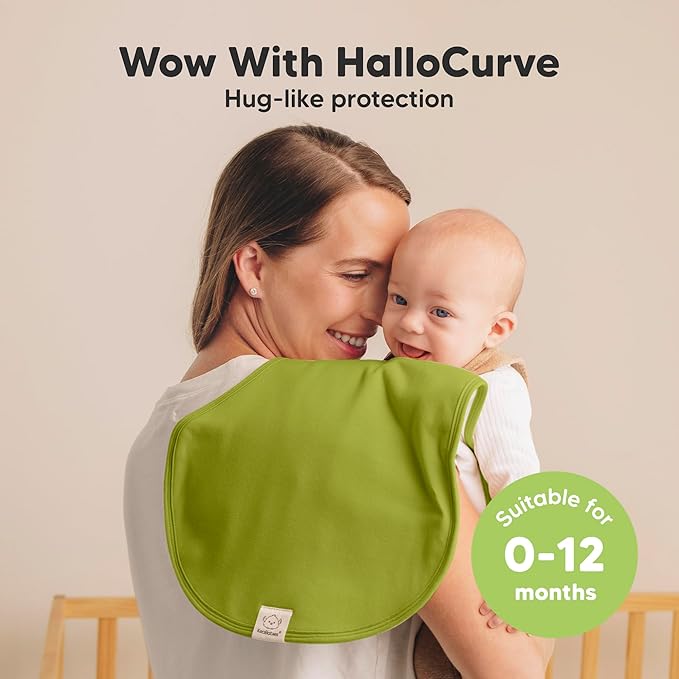 KeaBabies 4-Pack Baby Burp Cloths Baby Girl, Boy - Organic Cotton Burp Cloth, Extra Large, Absorbent, Soft Burping Cloths & Bibs Set for Babies, Newborn Burp Clothes, Thick Burp Rags (Palms)