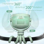 Momcozy Portable Stroller Fan, 8000mAh, 27H Ultra-long Battery Life, Detachable 4 Speed 360°Rotate, LED Night Light with 2 Modes, USB Rechargeable Handheld Cooling Fan for Travel, Car Seat, Bedroom