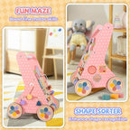 Wooden Baby Walker, Push Walker for Baby Girl 6-12 Months, Montessori Walker Push Toy for Toddlers Learning to Walk