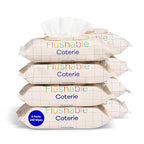 Coterie Flushable Wipes for Toddlers, Designed for Potty Training, Safe for Sensitive Skin, Hypoallergenic, 99% Water, Plant-Based, Fragrance Free, Sewer & Septic Safe, 8 Pack (448 Wipes)