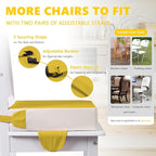 Booster Seat for Kitchen Chair with Adjustable Straps, Toddler Booster Seats for Dining Table Portable for Travel Camping Eating, Booster Cushion for Table for Baby Child Infant Kid Boy Girl