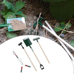 SG Store 11Pcs 1:12 Dollhouse Working Accessories Dolls House Miniature Garden Set Shovel Rake and Spade Watering Can Pulling Cart Mini Cart Garden Tools