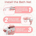 Baby Bathtub, Collapsible Newborn Bathtub for Infant to Toddler 0-24 Months with Soft Cushion and Thermometer,Portable Travel Newborn Tub with No-Slip Feet, Baby Shower Gifts,Pink