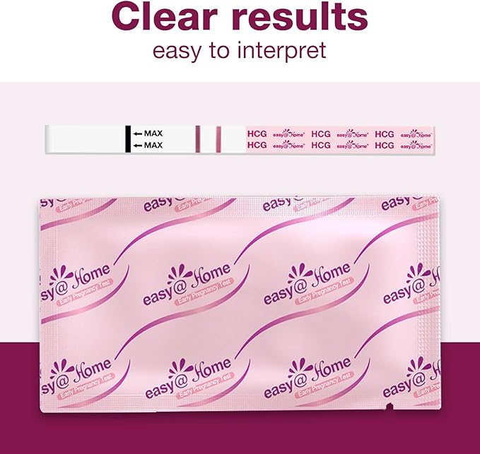 Easy@Home Pregnancy Test Strips Kit, 20 Pack Early Detection hCG Tests - Bulk Pregnancy Strips - Powered by Premom APP