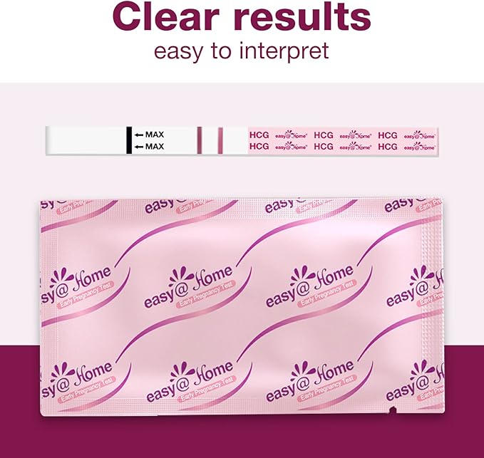 Easy@Home Pregnancy Test Strips Kit: 10 Pack hCG Test Strips - Early Detection Home Pregnancy Strips Bulk