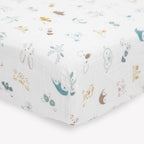 Little Unicorn Premium Crib Sheet | Breathable & Super-Soft Muslin Fabric (Animal Crowd)