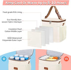 Breastmilk Cooler Bag with Ice Pack - Breast Milk Cooler Travel Bag Fits 6 Bottles Up to 11 Oz Insulated Baby Bottle Cooler Bag Breastmilk Storage Bag Cooler Perfect for Nursing Mom Daycare, Beige