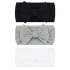 Baby Bling Bows - Newborn to Little Baby Girl Bows, 3PK CLASSIC KNOT Nylon Super Soft Stretchy Toddler Headbands, Perfect Hair Accessories Head Bands for Infant Kids, Made in the USA
