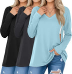 3 Pack Women's Oversize Nursing Shirts for Breastfeeding with Hidden Zippers Loose Fit Long Sleeve Maternity Tops