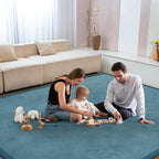 Baby Play Mat 1.2" Thick Memory Foam Nursery Rug Area Rug, 9’2” X 6’7” Yoga Mat Playmat Crawling Mat for Baby,Toddlers, Infants, Kids,Floor Mat Tatami Mat for Living Room with Non-Slip(Green)