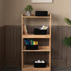 4 Pack Small Storage Shelf Baskets for Organizing, Mini Woven Rope Storage Bins for Towels, Cute Decorative Closet Organizer，Baby Nursery, Gift Empty Baskets -11.81''Lx7.87''Wx4.72''H-Black