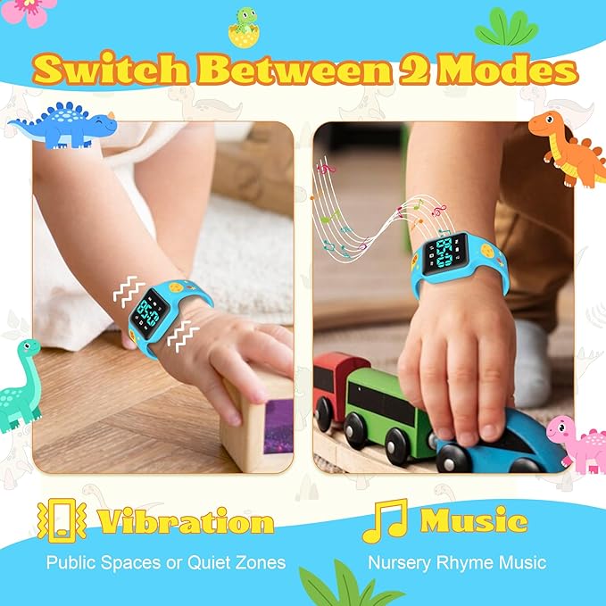Potty Training Watch for Toddlers & Kids with Countdown, Flashing Lights, Fun Music or Vibration Alerts - Waterproof Interactive Toilet Training Reminder for Boys & Girls Ages 2-9