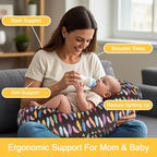 Nursing Pillow, Breastfeeding Pillow with Removable Cover, Ergonomic Breast Feeding Pillow, Baby Feeding Support Cushion for Mom Easier Breastfeeding- Original Size/Feather