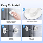 2 Pack Refrigerator Lock with Sticky Adhesive Pads, Child Proof Refrigerator/Fridge/Freezer Door Lock for Toddlers and Kids, Baby Safety Locks for RV Refrigerator, Cabinets and Drawers, Oven (Patent)