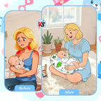 Nursing Pillow for Breastfeeding & Bottle Feeding - Ergonomic C-Shape Design with Breathable Filling & Removable Washable Cover, Supports 0-18 Months (Feeding, Tummy Time, Sitting), Hypoallergenic