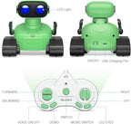 ALLCELE Robot Toys, Rechargeable RC Robot for Boys and Girls, Remote Control Toy with Music and LED Eyes, Gift for Children Age 3 Years and Up - Green