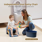 Potty Training Seat, 3-in-1 Toddler Toilet Seat with Step Stool Ladder, Splash Guard Anti-Slip Pad, Foldable Potty Chair with Soft Cushion for Toddler Kids Boys Girls