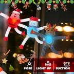 Christmas LED Pop Tubes Light Up 4 Pcs Sensory Fidget Toys, Telescopic Suction Cup Santa Toys Autism Christmas Party Favors Game Prizes Goody Bags Stocking Stuffers Treats for Kids 3+ (Christmas)