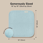 6-Pack Baby Washcloths - Soft Absorbent Viscose from Bamboo Wash Cloths for Babies, Kids, Toddlers, Infant, Newborn Bath Towels, Gentle on Sensitive Skin, 10x10 Reusable Face Towels (White/Sky)