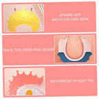 2PCS Baby Shower Cap Adjustable Crown Shape Baby Hair Washing Shield Waterproof Lightweight Plastic Bath Visor for Toddlers