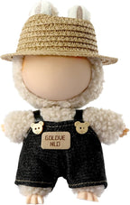 Clothes for LABUBU 17cm Doll (NO Doll),Outfit for LABUBU,Hat & Overalls Set for LABUBU Dress Up,Accessories for LABUBU