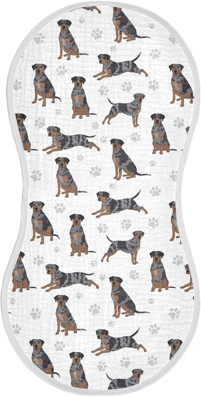 1 Pack Muslin Burp Cloths Great Dane Dogs White Cotton Baby Burp Cloths Absorbent Soft Burping Cloth Washcloths for Newborn Babies Boys Girls 22x11 Inch
