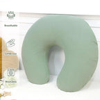 Hooyax Muslin Nursing Pillow Cover, Soft Breathable Feeding Slipcover for Breastfeeding Moms, Stretchy Removable Infant Pillow Cover for Boy and Girls (Green)