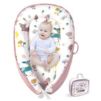 Baby Lounger - Baby Lounger for Newborn 0-24 Months, Breathable, Soft Cotton Baby Nest, Portable Infant Lounger for Home & Travel, Newborn Essentials Gift (Pink Deer)