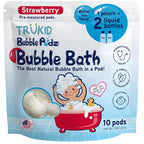 TruKid Bubble Podz Bubble Bath for Kids, Toddlers, & Babies, Tear Free Gentle & Refreshing Bath Bomb for Sensitive Skin with Natural Moisturizers, Non-Toxic, pH Balanced, Strawberry Scent (10 Podz)
