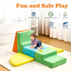 6 Pieces Climbing Toys for Toddlers, Climb & Crawl Soft Foam Block Activity Play Set, Foam Play Gym Climbing Blocks, Toddler Climbing Toy Indoor, Soft Foam Toys for Kids Crawling and Sliding