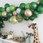 RUBFAC 129pcs Dark Green Balloons Different Sizes 18 12 10 5 Inches Emerald Green Latex Balloon Garland Arch for Masquerade Party Decorations Birthday Baby Shower Wedding Safari Jungle Party Supplies