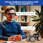SunFounder PiCar-X AI Video Robot Car Kit for Raspberry Pi 5/4/3B+/3B, ChatGPT-4o Enabled with Video Recognition, Python, Scratch, Camera, Mic, Rechargeable Batterry (RPI NOT Included)