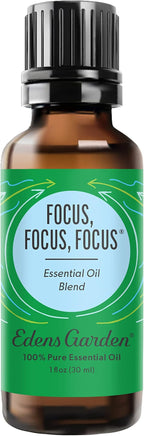 Edens Garden Focus, Focus, Focus Essential Oil Blend- 100% Pure Premium Grade, Undiluted, Natural, Therapeutic, Aromatherapy, The Best for Kid Safe, Humidifiers, Skin 30 ml (1 fl oz)