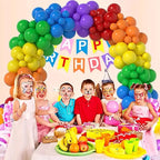 140pcs Rainbow Balloon Arch Kit, Rainbow Balloons of Different Sizes Pack of 18 12 10 5 Inch Party Balloon Kit for Birthday Party or Balloon Arch as Graduation Wedding Baby Shower Party Decorations