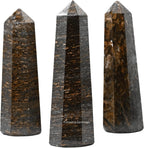Amazing Gemstone Bronzite Crystal Towers ~ Natural Healing Crystal Point Obelisk for Reiki Healing and Crystal Grid (2" to 3" INCH)