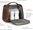 JuJuBe Insulated Bottle Bag, Breastmilk Storage Bag for Baby Bottles, Travel Insulated Lunch or Cooler with Handle, Waterproof Lining for Nursing, Milk, Food, Baby Formula, Snacks, Daycare, Espresso