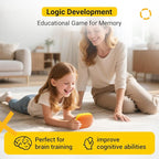 4-in-1 Handheld Tic Tac Toe Game Portable Electronic Board Games for Kids & Adults, Travel Games, Birthday Gifts, Yellow